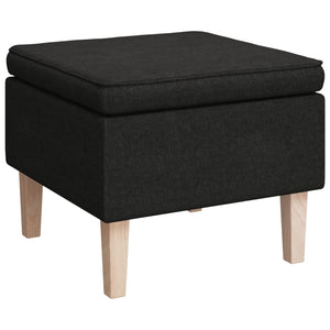 vidaXL Hocker mit Holzbeinen Schwarz Stoff