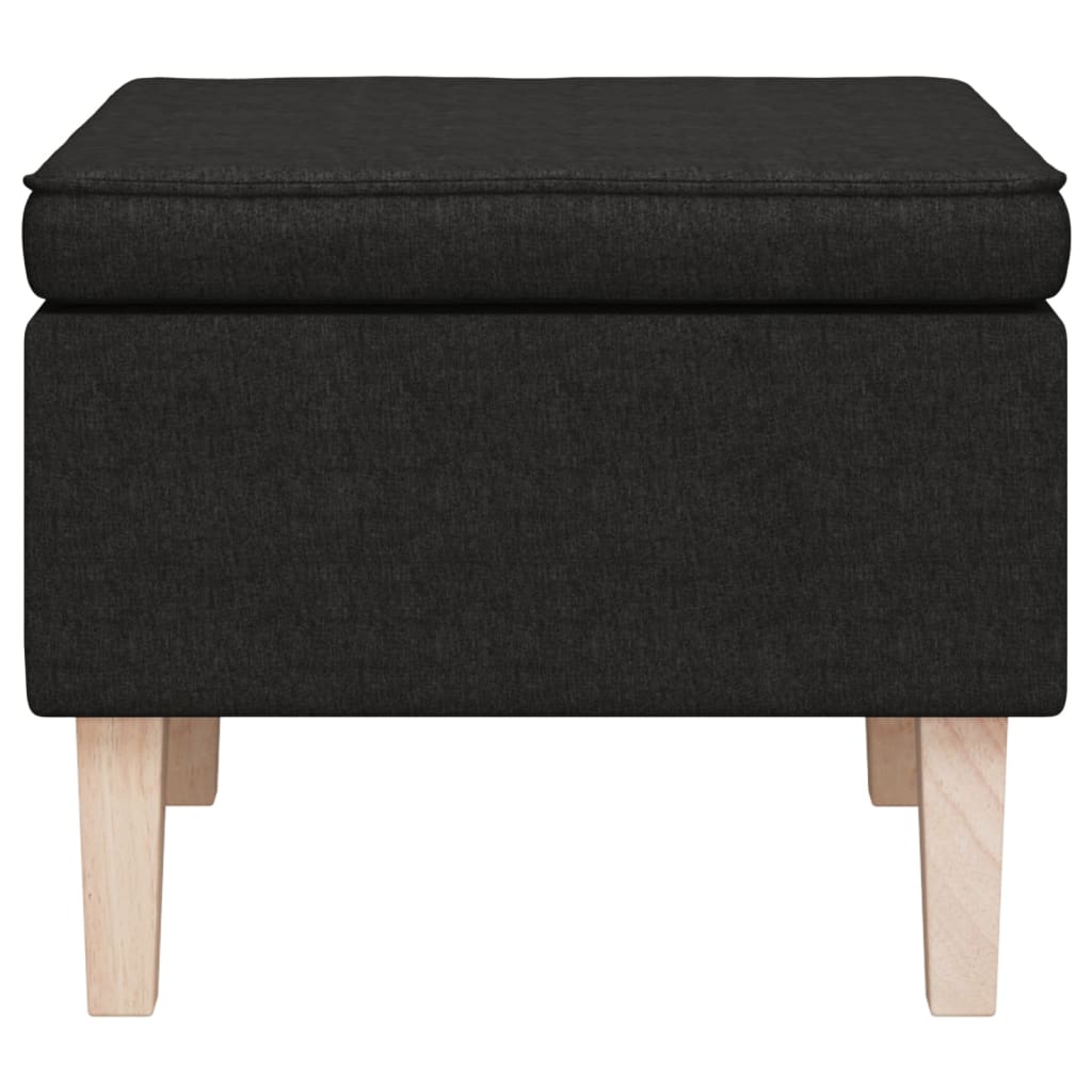 vidaXL Hocker mit Holzbeinen Schwarz Stoff