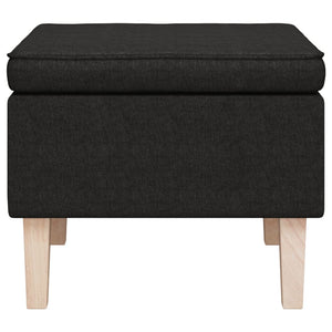 vidaXL Hocker mit Holzbeinen Schwarz Stoff