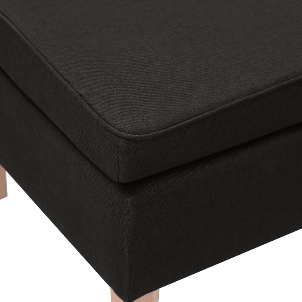 vidaXL Hocker mit Holzbeinen Schwarz Stoff