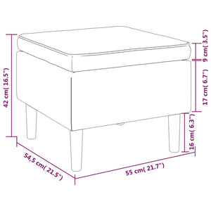 vidaXL Hocker mit Holzbeinen Schwarz Samt