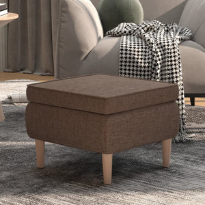 vidaXL Hocker mit Holzbeinen Taupe Stoff