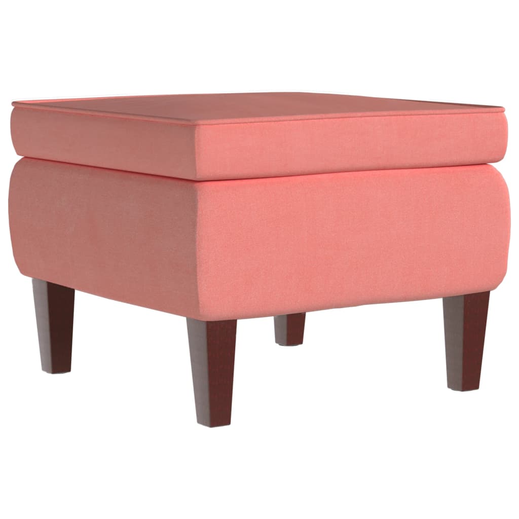 vidaXL Hocker mit Holzbeinen Rosa Samt