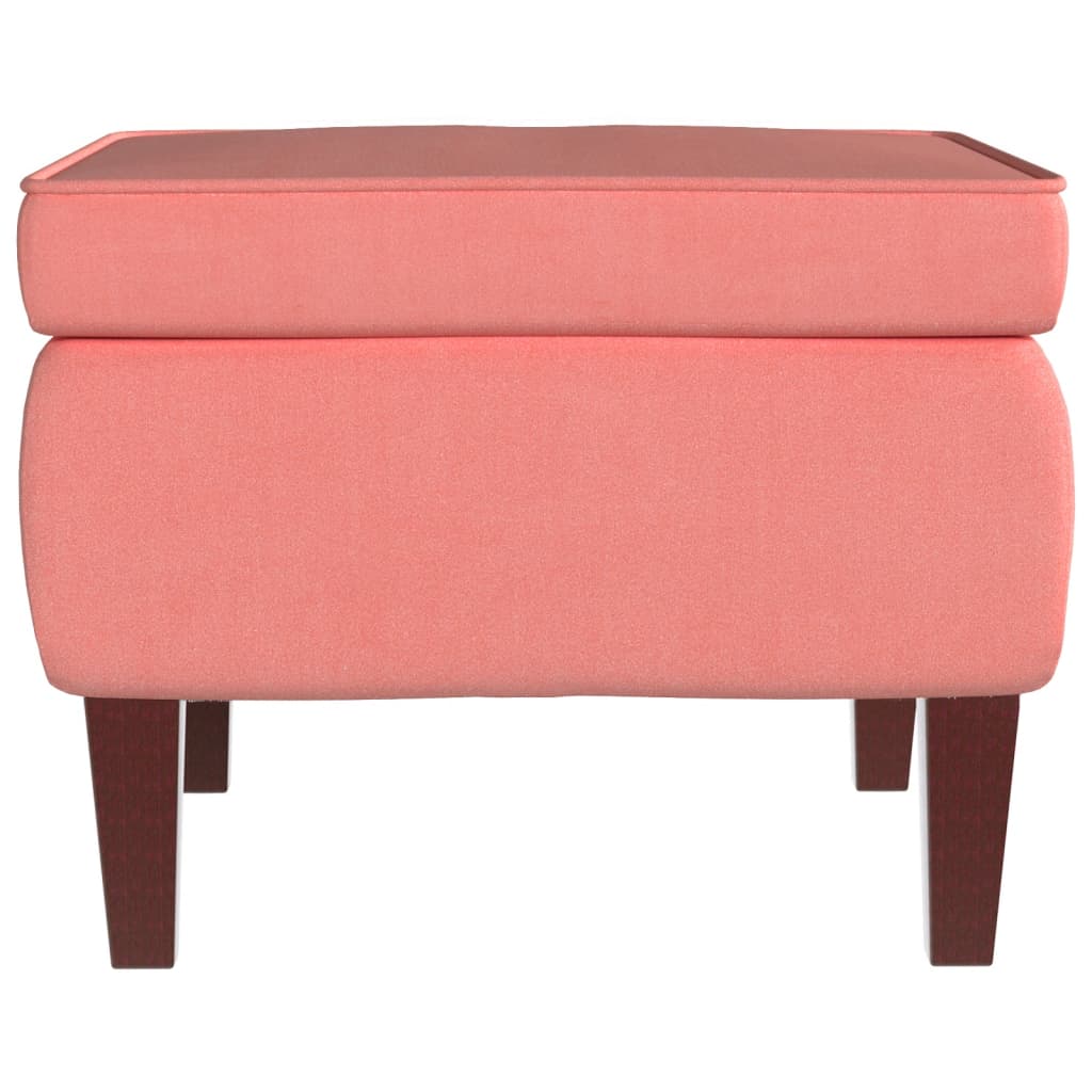 vidaXL Hocker mit Holzbeinen Rosa Samt