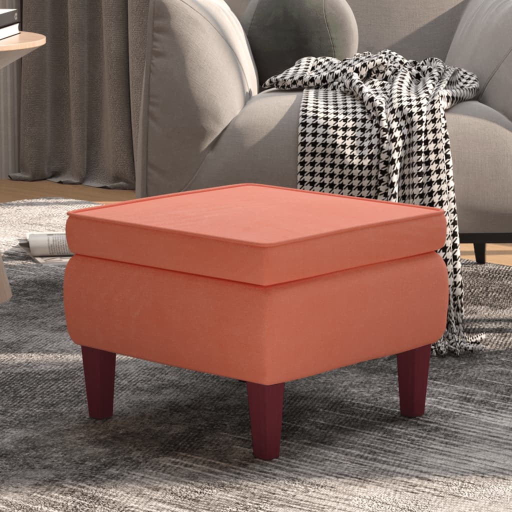 vidaXL Hocker mit Holzbeinen Rosa Samt