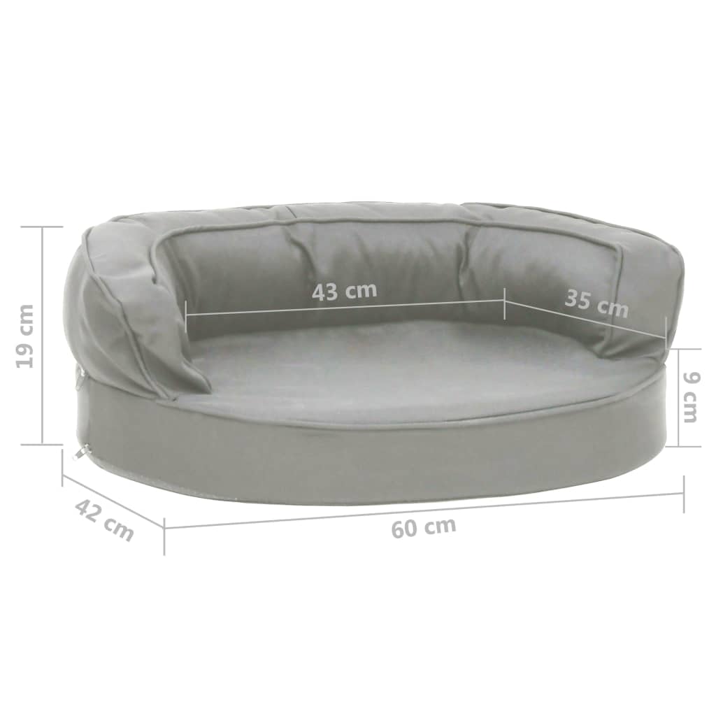 Hundematratze Ergonomisch 60x42 cm Leinenoptik Grau