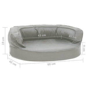 vidaXL Hundematratze Ergonomisch 60x42 cm Leinenoptik Grau