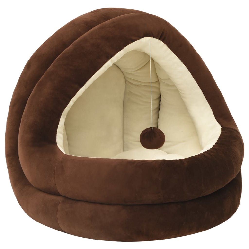 Katzenbett 50x50x45 cm Braun und Creme Stilecasa