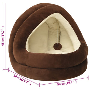 Katzenbett 50x50x45 cm Braun und Creme Stilecasa