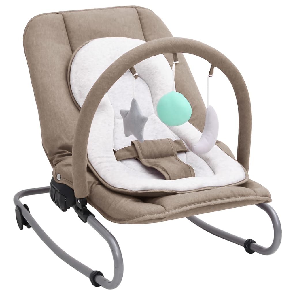 vidaXL Babywippe Taupe Stahl