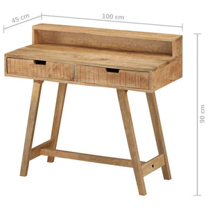 vidaXL Schreibtisch 100x45x90 cm Raues Massives Mangoholz