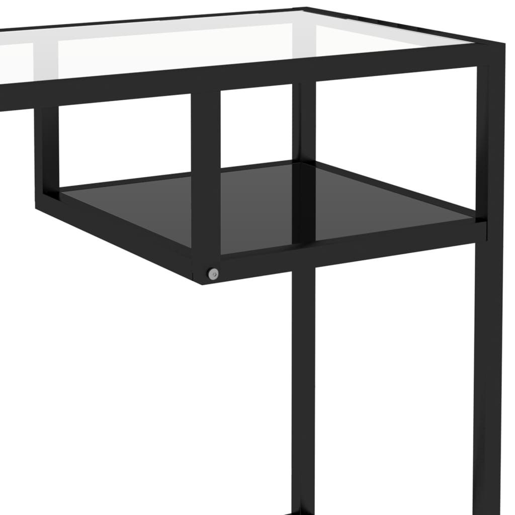 vidaXL Computertisch Schwarz 100x36x74 cm Glas