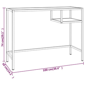 Computertisch Transparent 100x36x74 cm Hartglas Stilecasa