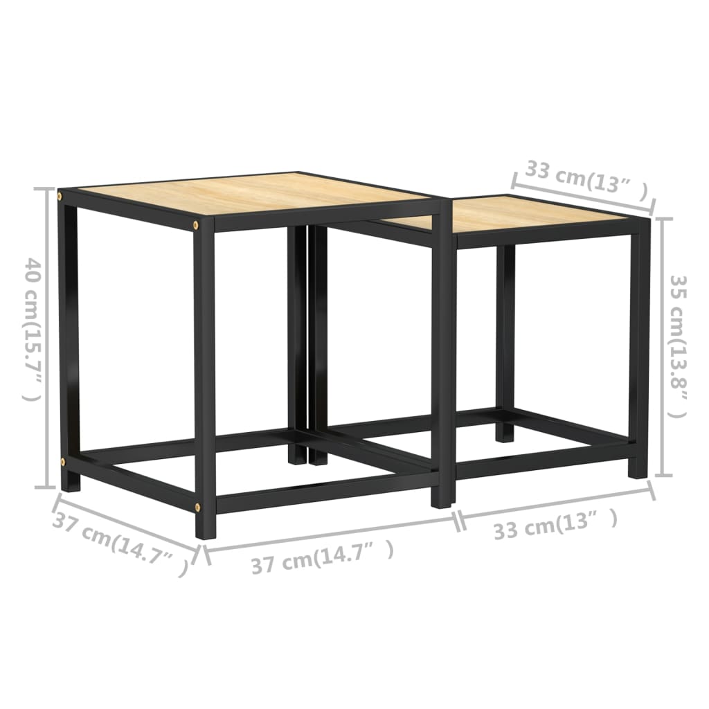 vidaXL Beistelltische 2 Stk. MDF Sonoma-Eiche