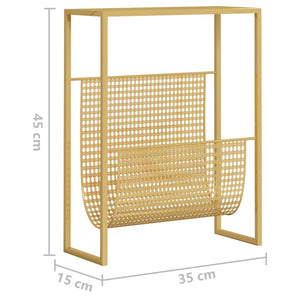 vidaXL Zeitschriftenständer Golden 35x15x45 cm Stahl