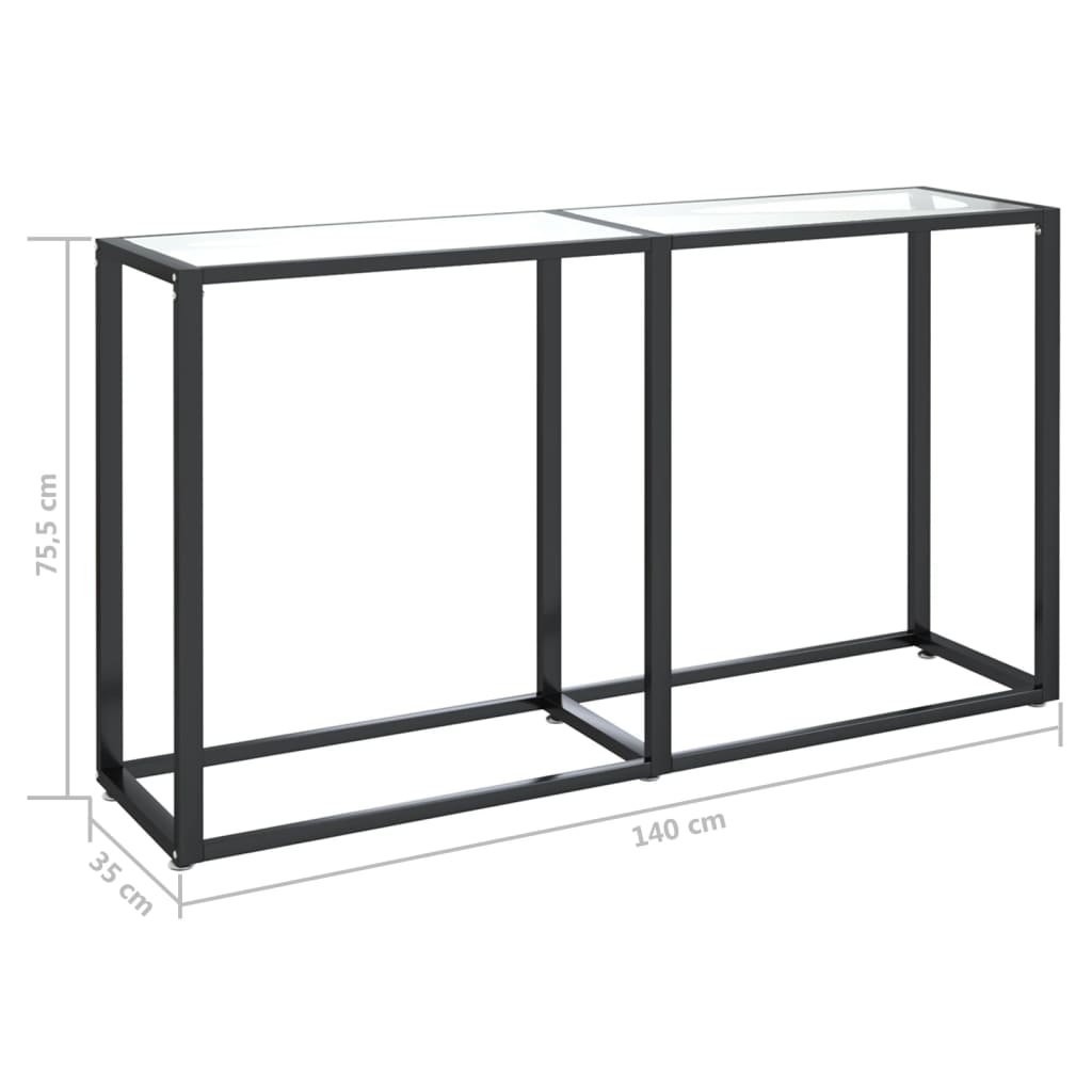 vidaXL Konsolentisch Transparent 140x35x75,5 cm Hartglas