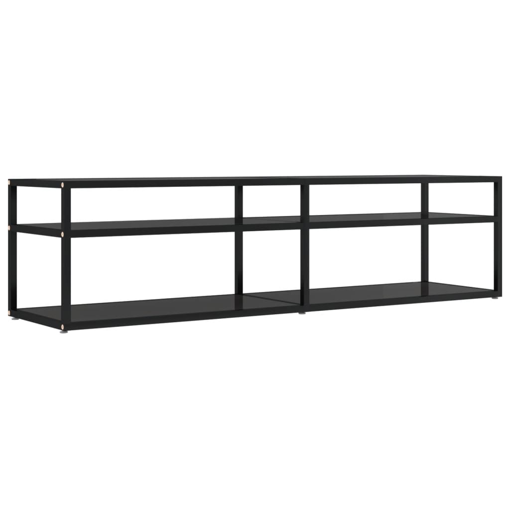 vidaXL TV-Schrank Schwarz 160x40x40,5 cm Hartglas