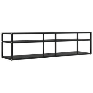 vidaXL TV-Schrank Schwarz 160x40x40,5 cm Hartglas