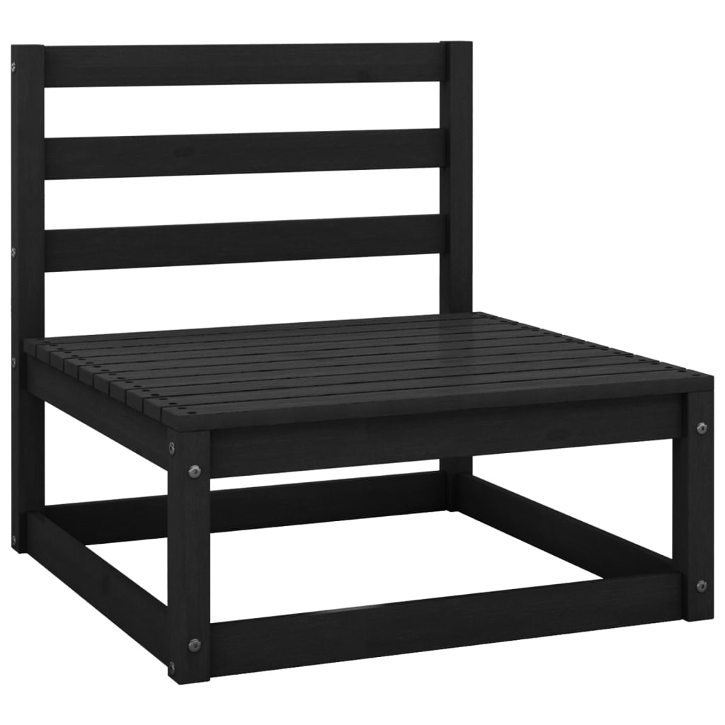 vidaXL Gartensofa 2-Sitzer Schwarz Massivholz Kiefer