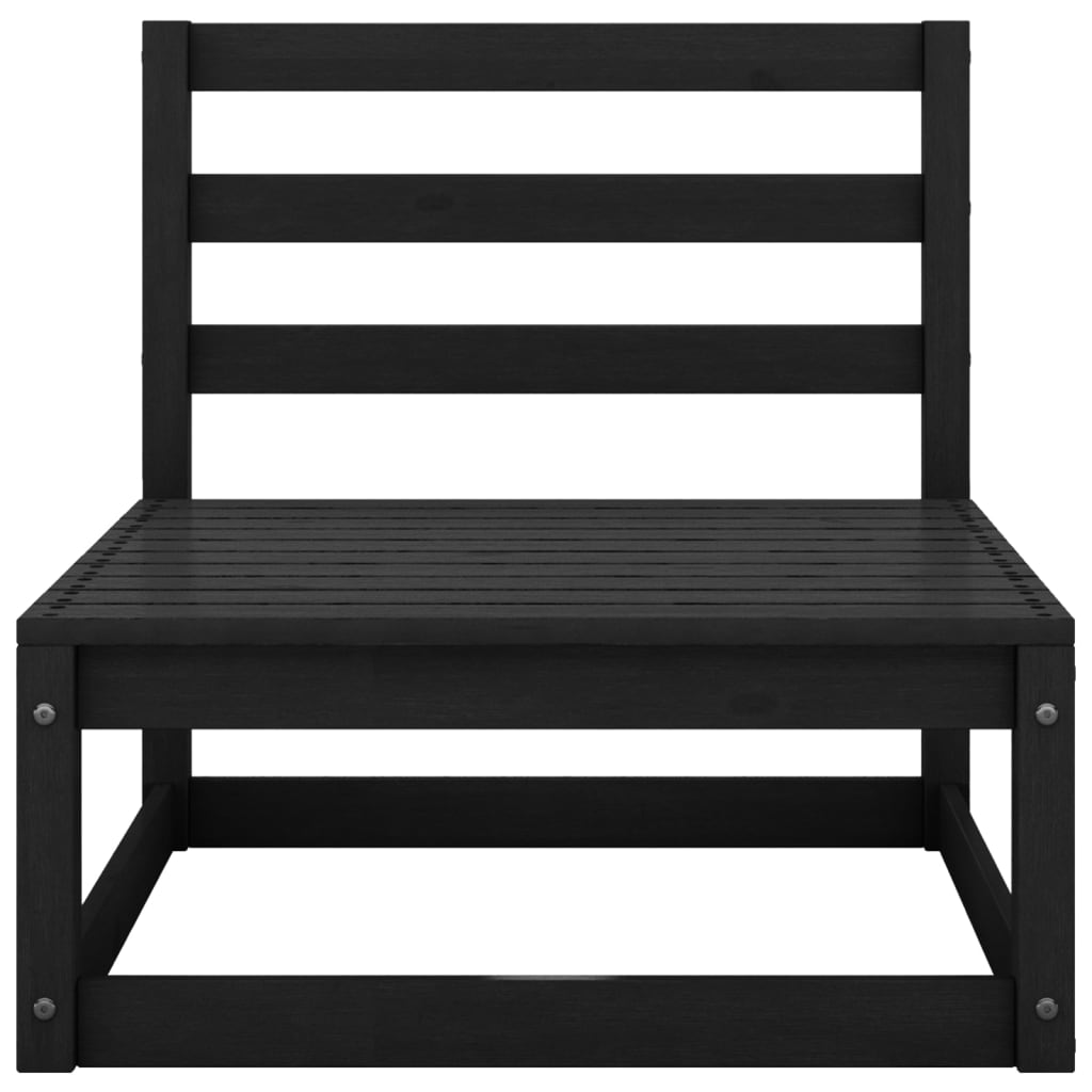 vidaXL Gartensofa 2-Sitzer Schwarz Massivholz Kiefer