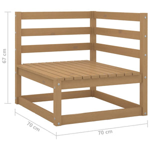 vidaXL Outdoor-Sofa 3-Sitzer Honigbraun Massivholz Kiefer