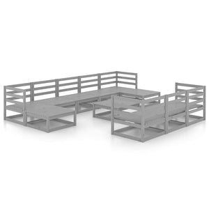 vidaXL 11-tlg. Garten-Lounge-Set Massivholz Kiefer