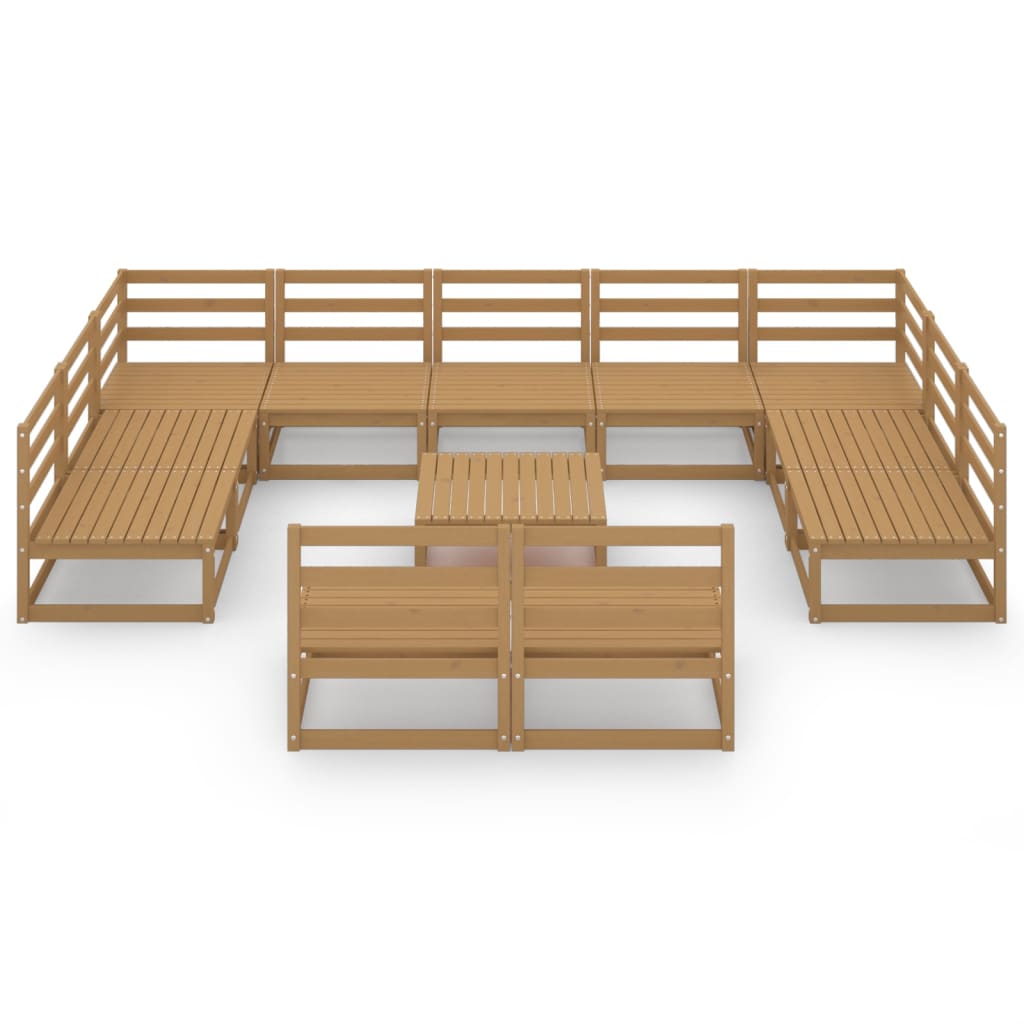 vidaXL 12-tlg. Garten-Lounge-Set Massivholz Kiefer