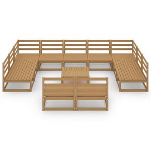 vidaXL 12-tlg. Garten-Lounge-Set Massivholz Kiefer