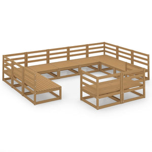 vidaXL 11-tlg. Garten-Lounge-Set Massivholz Kiefer