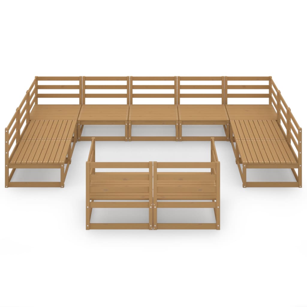 vidaXL 11-tlg. Garten-Lounge-Set Massivholz Kiefer