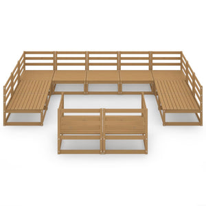 vidaXL 11-tlg. Garten-Lounge-Set Massivholz Kiefer