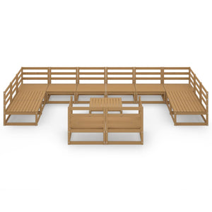 vidaXL 13-tlg. Garten-Lounge-Set Massivholz Kiefer