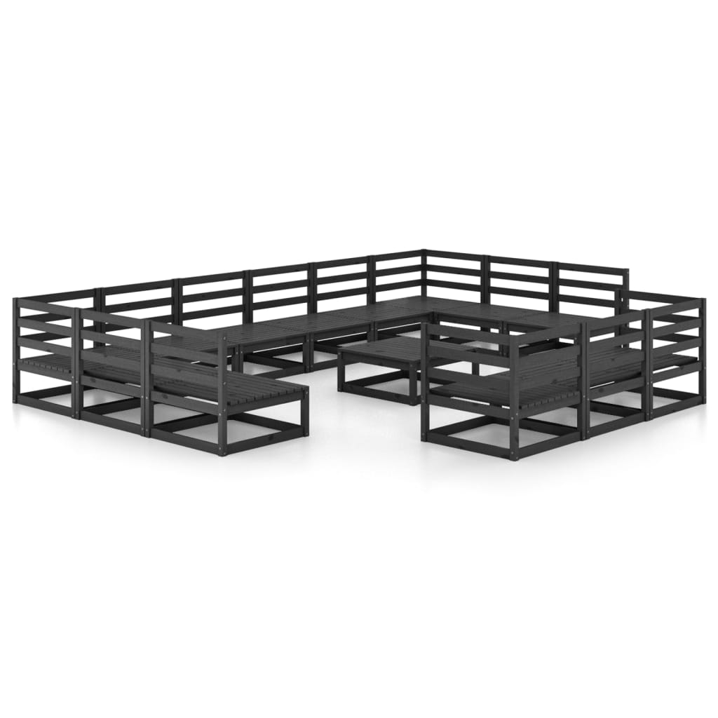 vidaXL 14-tlg. Garten-Lounge-Set Massivholz Kiefer