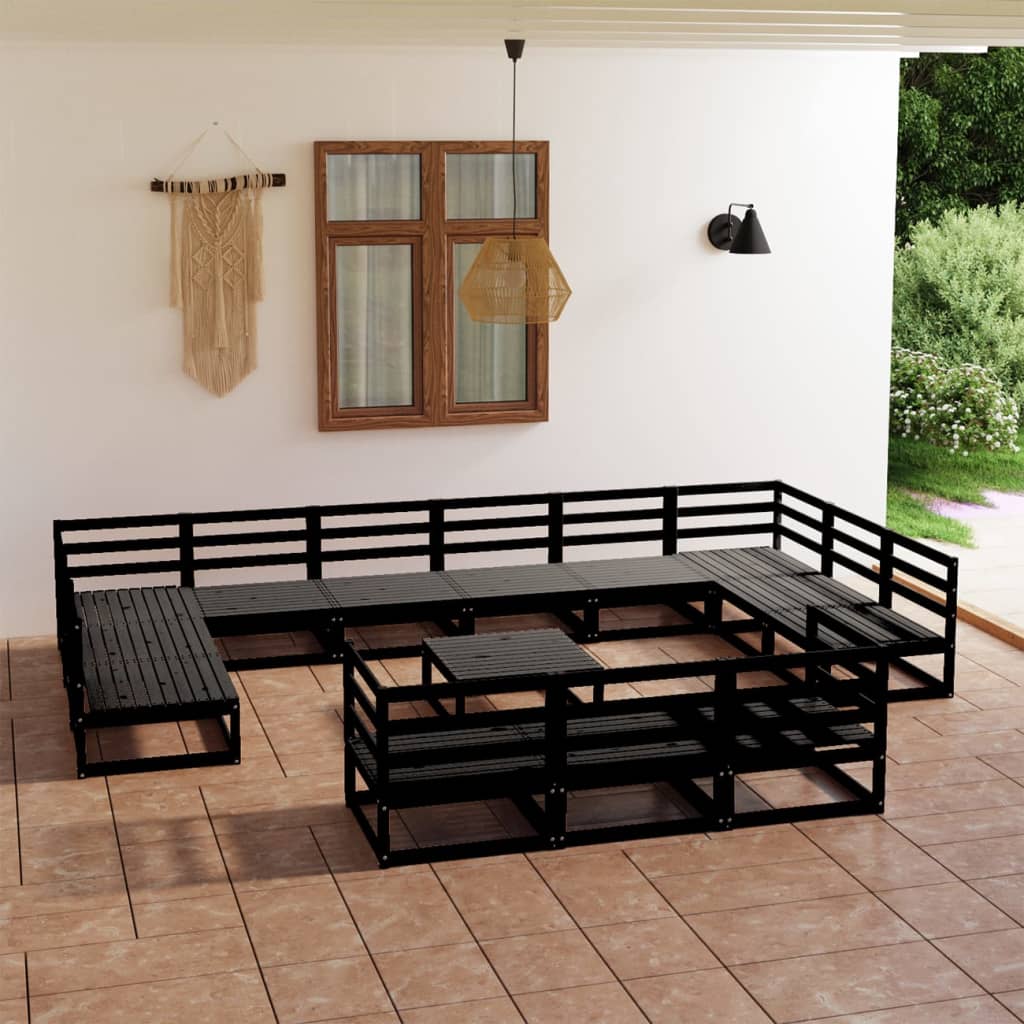 vidaXL 14-tlg. Garten-Lounge-Set Massivholz Kiefer