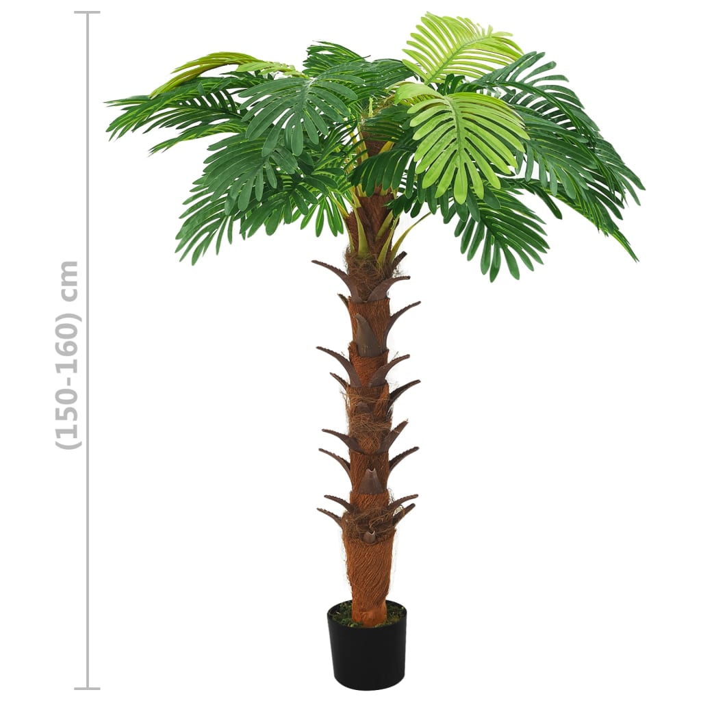 vidaXL Künstliche Palme Cycas mit Topf 160 cm Grün