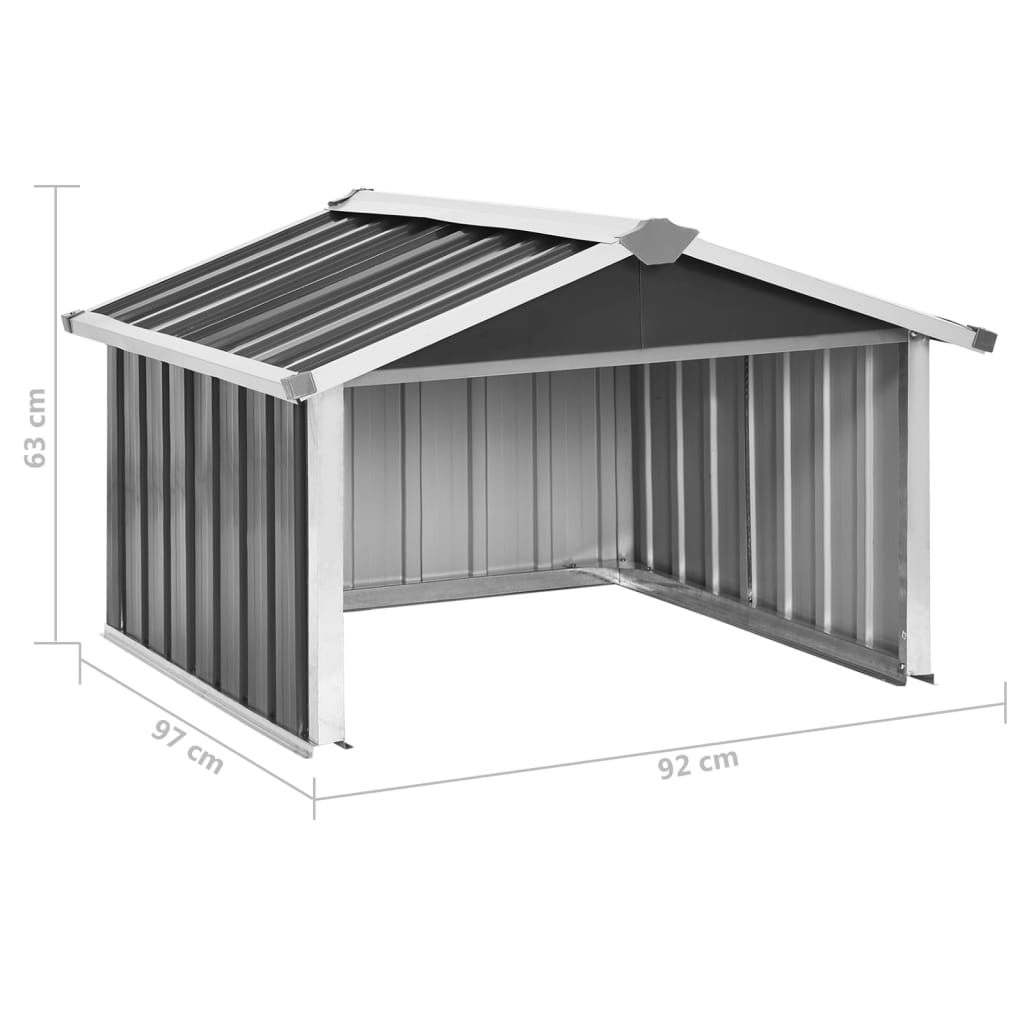 vidaXL Rasenmäher Garage 92x97x63 cm Verzinkter Stahl Anthrazit