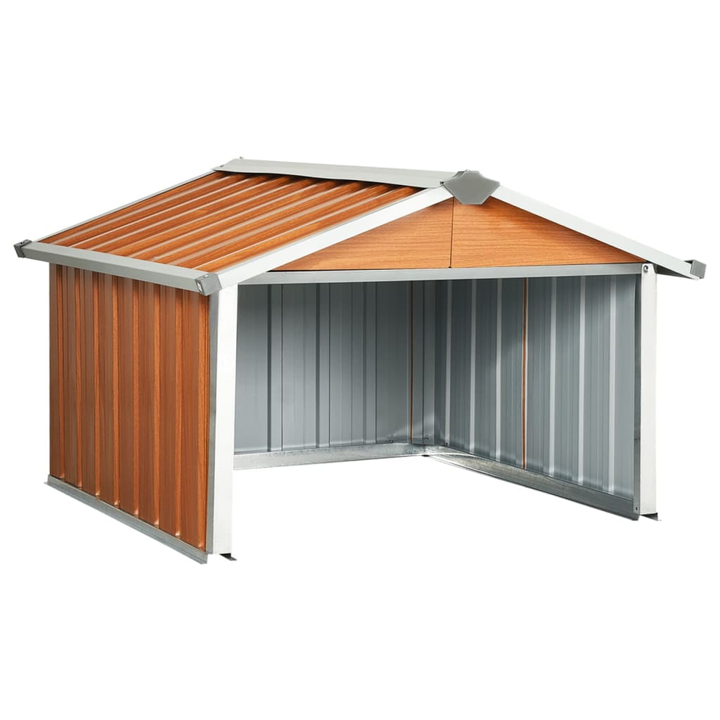 vidaXL Rasenmäher Garage 92x97x63 cm Verzinkter Stahl Braun