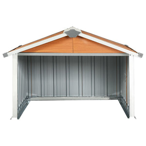 vidaXL Rasenmäher Garage 92x97x63 cm Verzinkter Stahl Braun