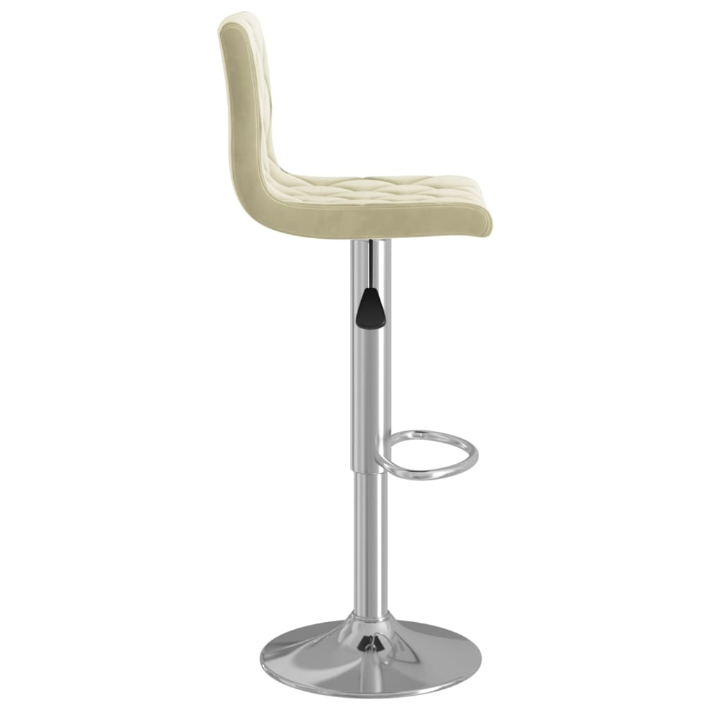 vidaXL Barhocker 2 Stk. Creme Samt