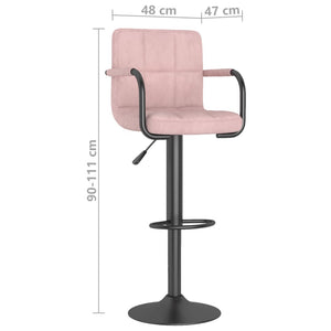 vidaXL Barhocker 2 Stk. Rosa Samt