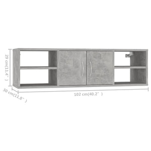 vidaXL Wandregal Betongrau 102x30x29 cm Holzwerkstoff