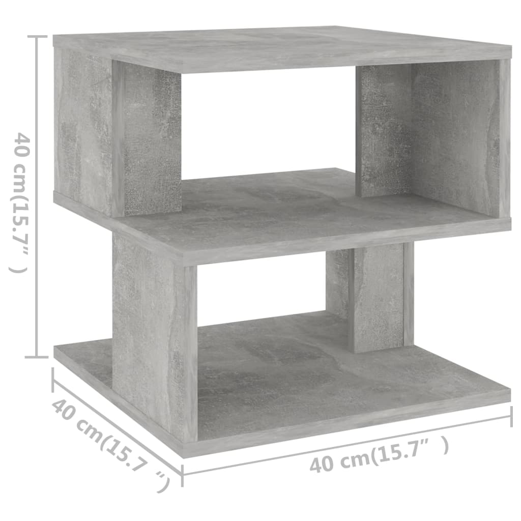 vidaXL Beistelltisch Betongrau 40x40x40 cm Holzwerkstoff