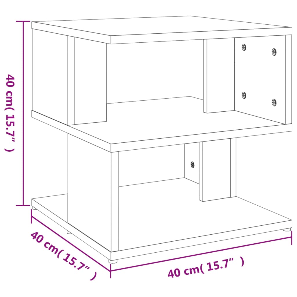 vidaXL Beistelltisch Betongrau 40x40x40 cm Holzwerkstoff