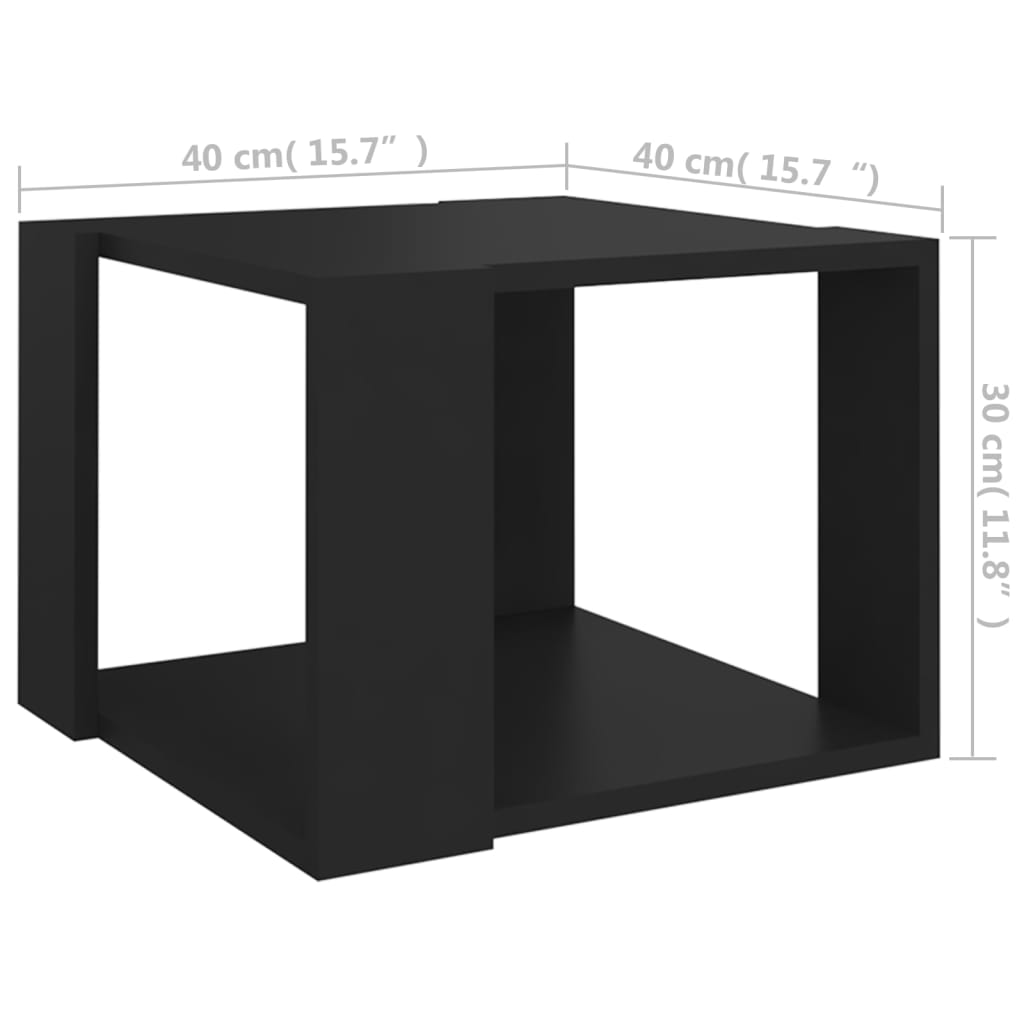 vidaXL Couchtisch Schwarz 40x40x30 cm Holzwerkstoff