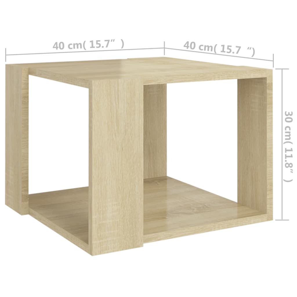 vidaXL Couchtisch Sonoma-Eiche 40x40x30 cm Holzwerkstoff