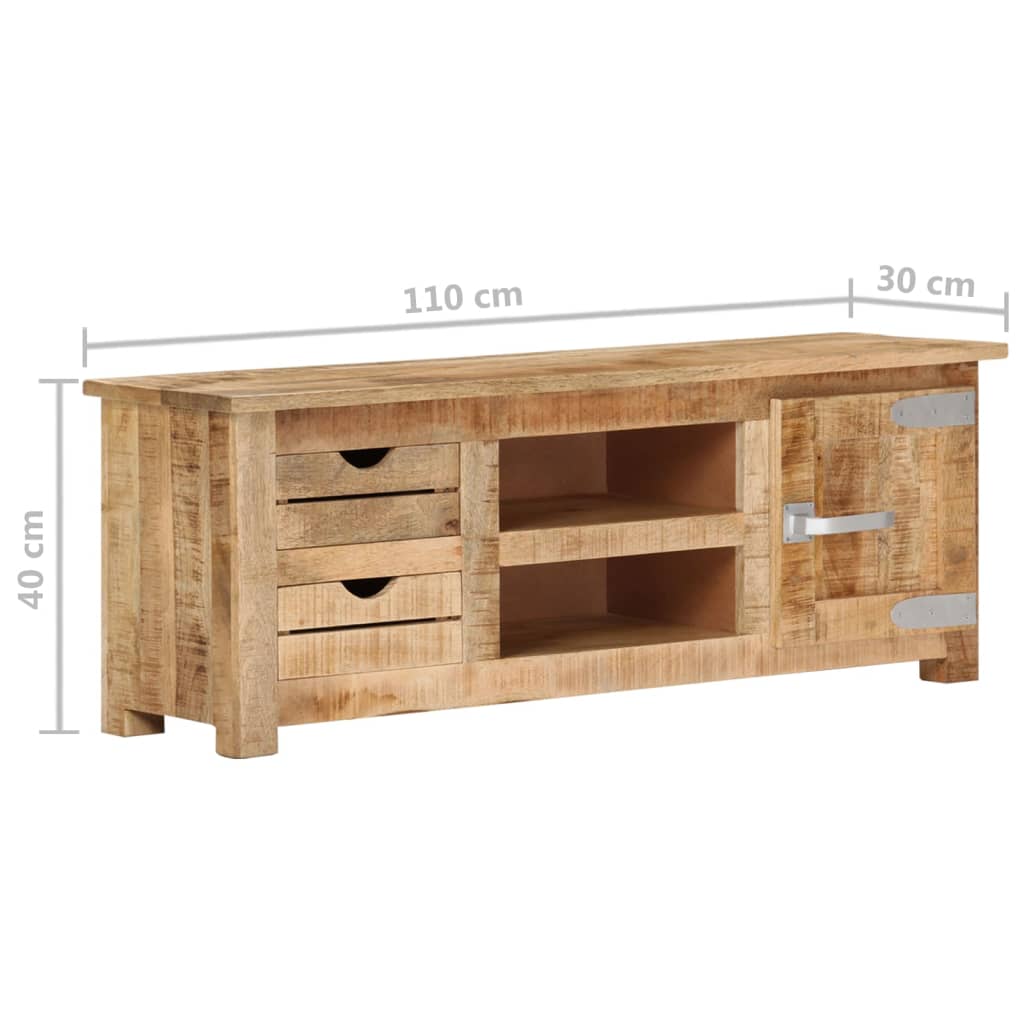 TV-Schrank 110x30x40 cm Raues Mangoholz Stilecasa