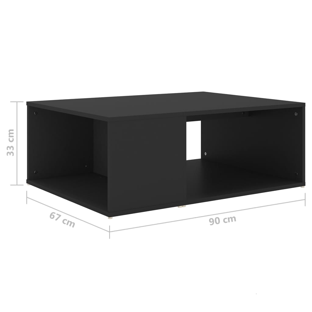 vidaXL Couchtisch Schwarz 90x67x33 cm Holzwerkstoff