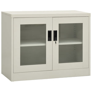 Büroschrank Hellgrau 90x40x70 cm Stahl Stilecasa