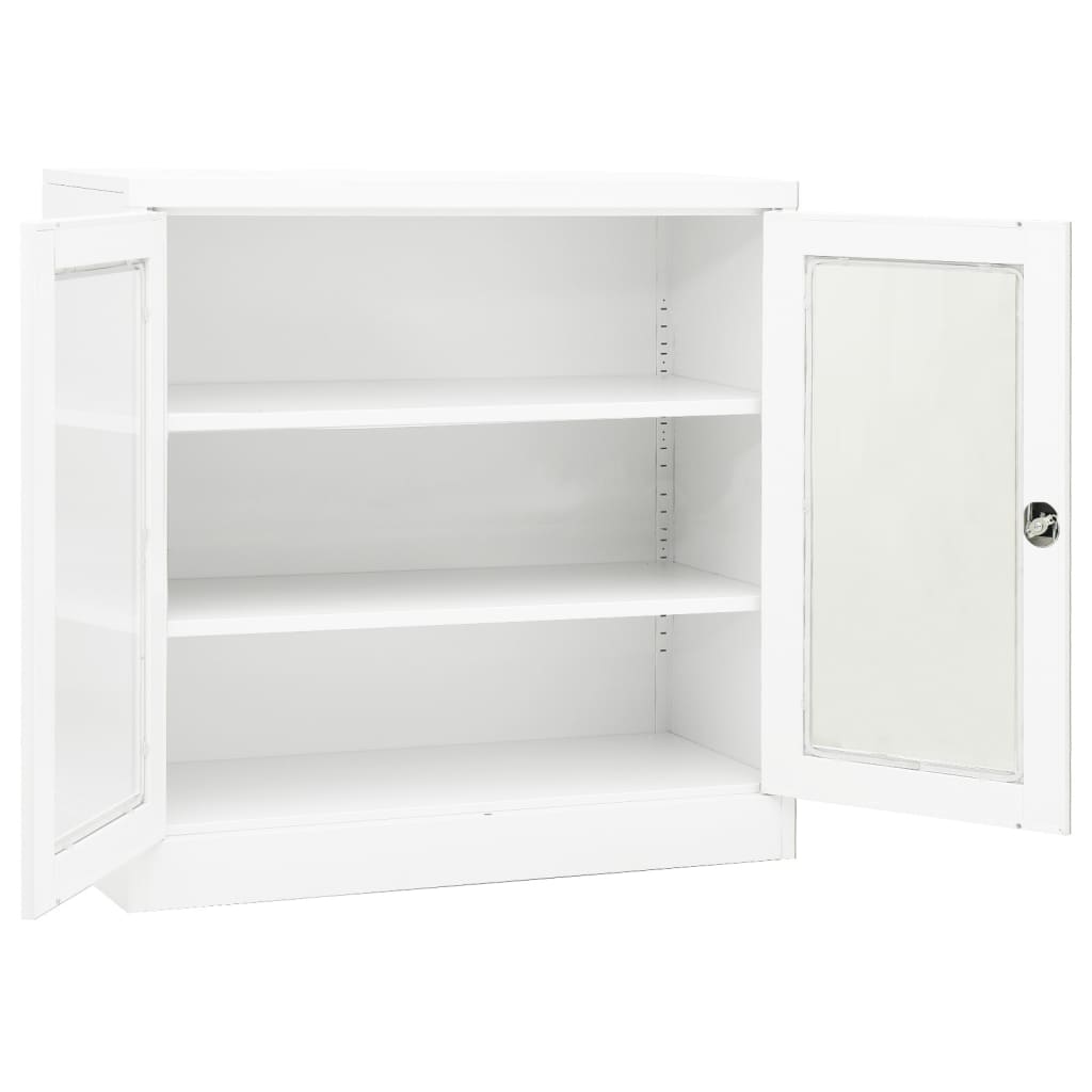 vidaXL Büroschrank Weiß 90x40x90 cm Stahl