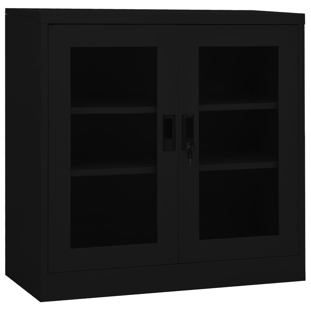 vidaXL Büroschrank Schwarz 90x40x90 cm Stahl